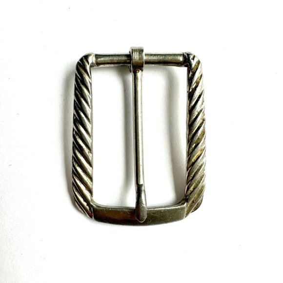 1pc Vintage 90's Belt Buckle, Large distressed silver tone buckle. 45mm x 35mm - Picture 6 of 7